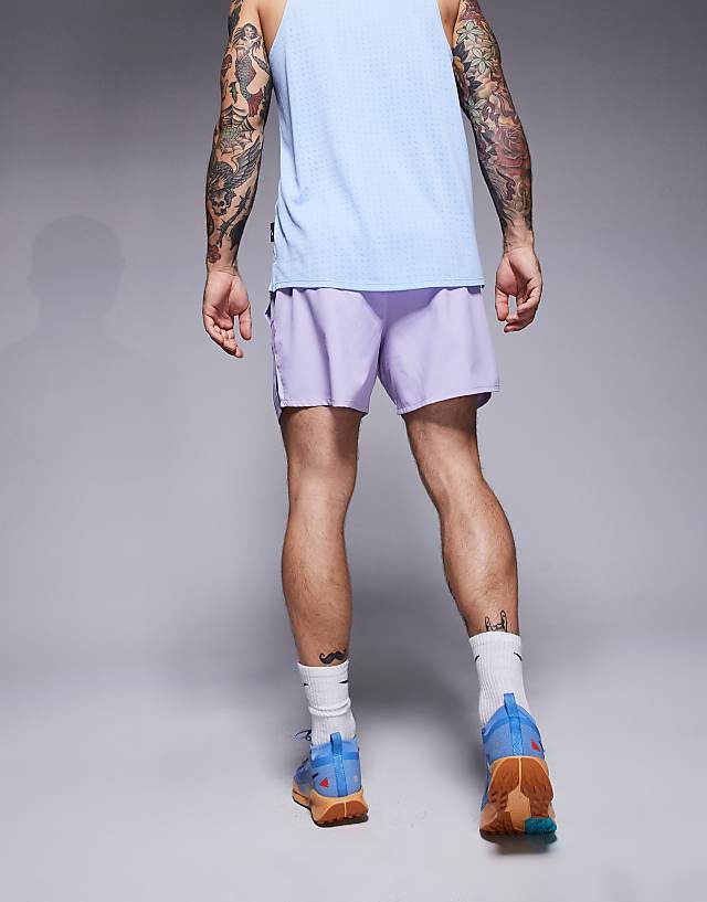 Asos Nike Running Challenger Dri-FIT 5 Inch Shorts In Lilac