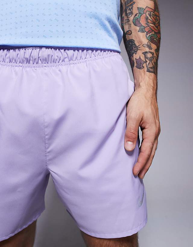 Asos Nike Running Challenger Dri-FIT 5 Inch Shorts In Lilac