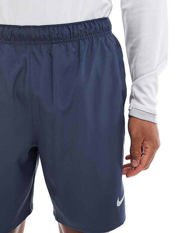 Asos Nike Running Challenger Dri-FIT 7 Inch 2 In 1 Shorts In Navy