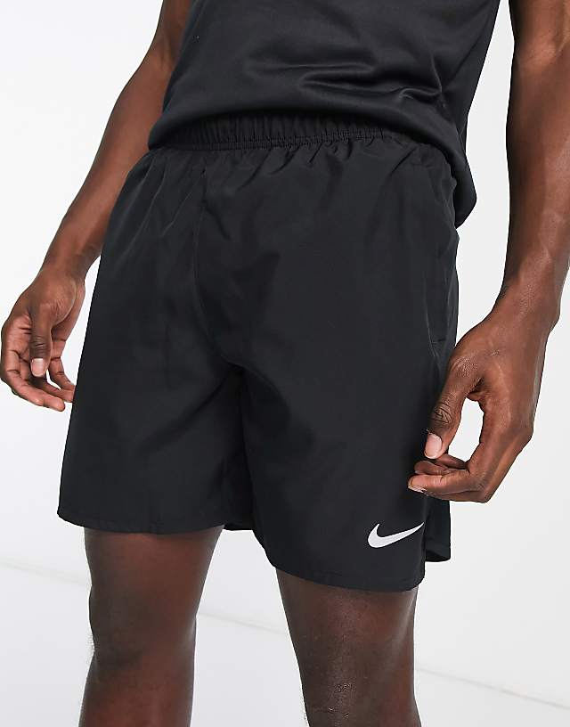 asos Nike Running Challenger Dri-FIT 7 inch 2 in 1 shorts in black
