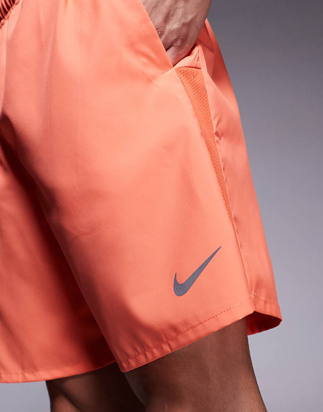 Asos Nike Running Challenger Dri-FIT 7 Inch Shorts In Orange