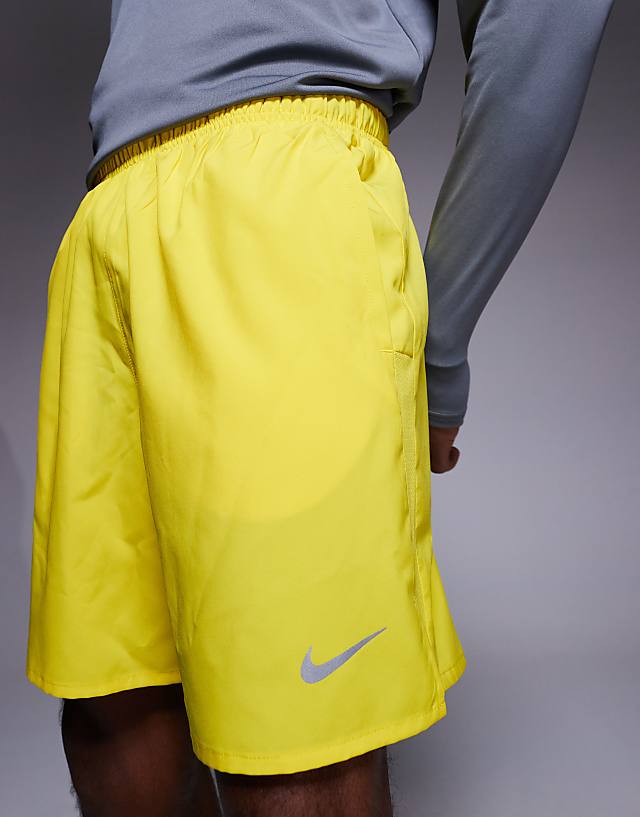 Asos Nike Running Challenger Dri-FIT 7 Inch Shorts In Yellow