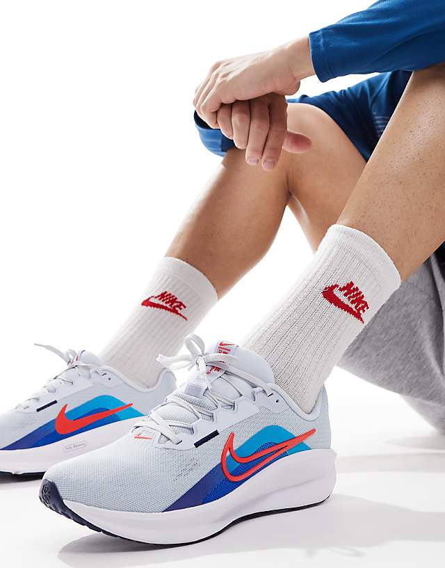 asos Nike Running Downshifter 13 trainers in grey and blue
