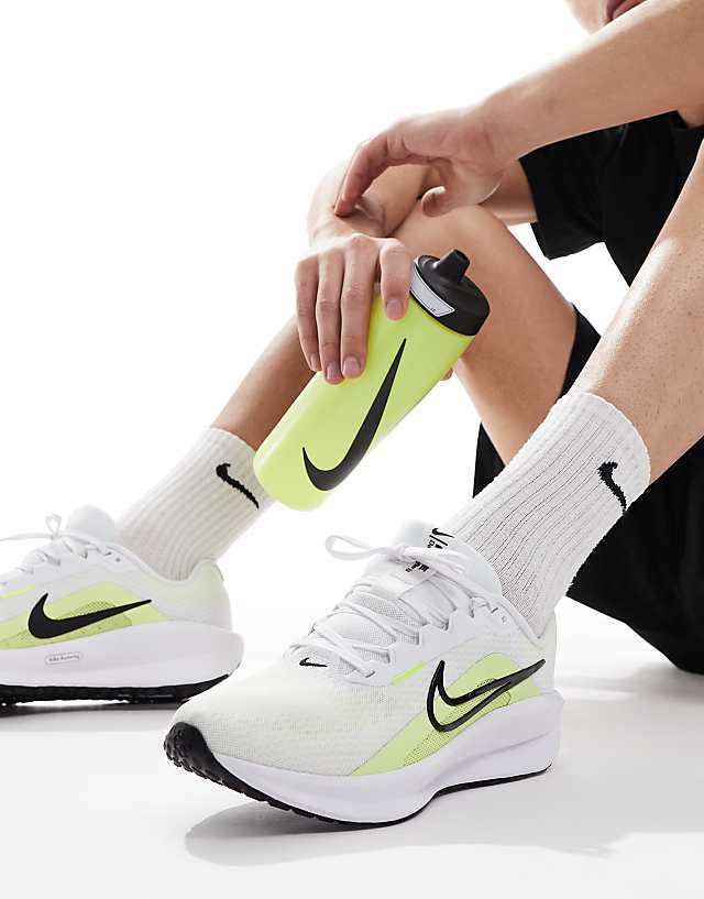 Asos Nike Running Downshifter 13 Trainers In White And Yellow