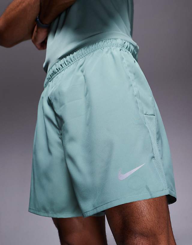 Asos Nike Running Dri-FIT Challenger 5 Inch Shorts In Green