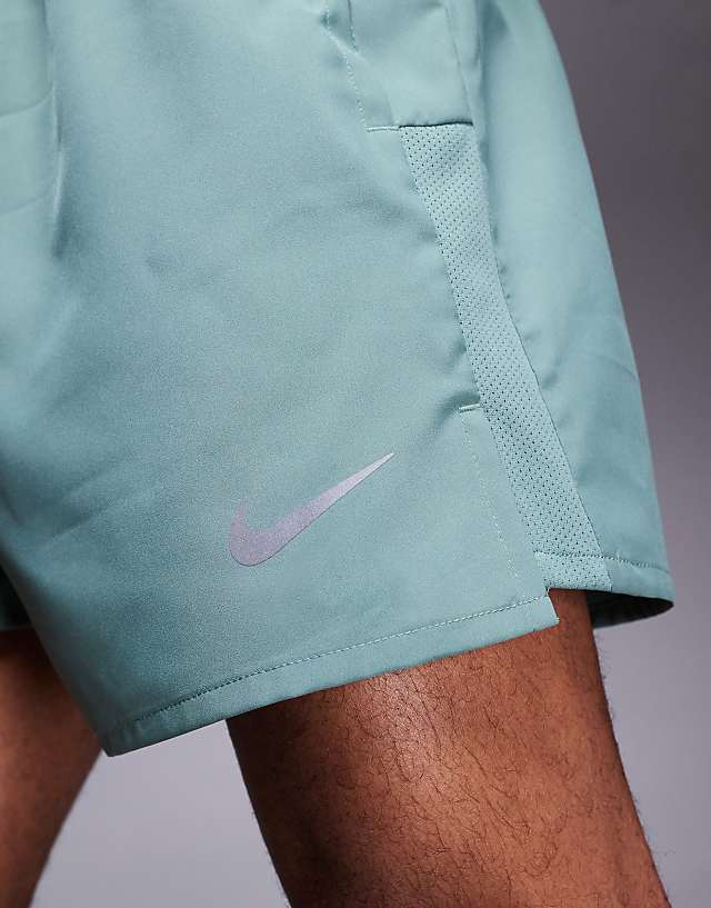 Asos Nike Running Dri-FIT Challenger 5 Inch Shorts In Green