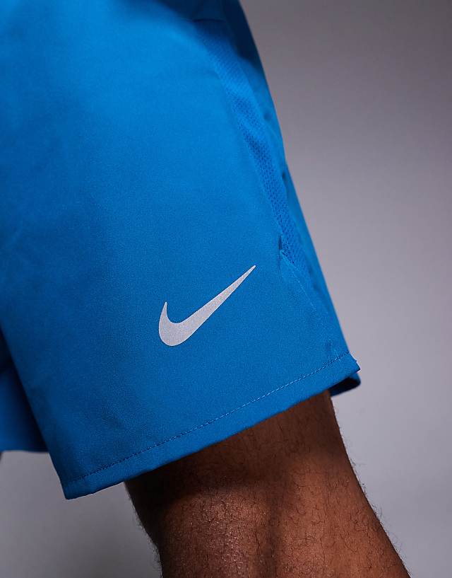 Asos Nike Running Dri-FIT Challenger 7 Inch Shorts In Blue