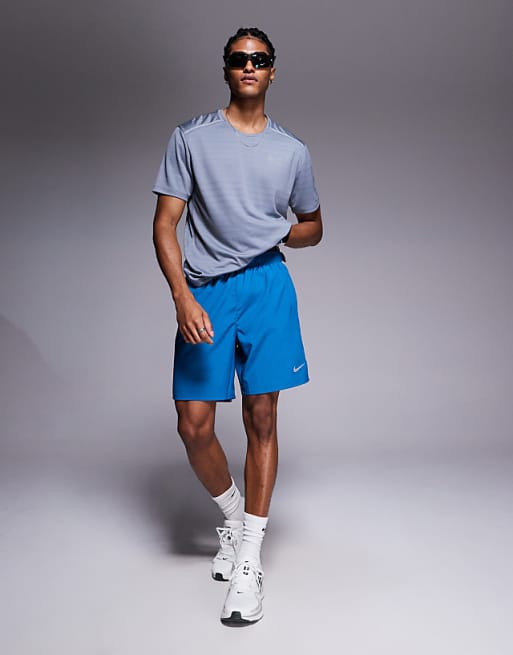 asos Nike Running Dri-FIT Challenger 7 inch shorts in blue