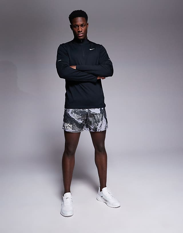 Asos Nike Running DRI-FIT Element Zip Long Sleeve Top In Black