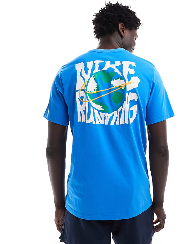asos Nike Running Dri-FIT Energy graphic t-shirt in blue