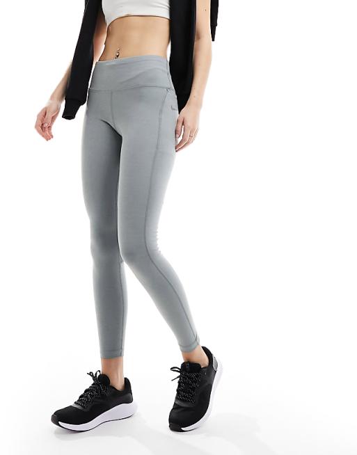 Asos Nike Running Fast Dri-Fit Mid Rise Leggings In Light Grey