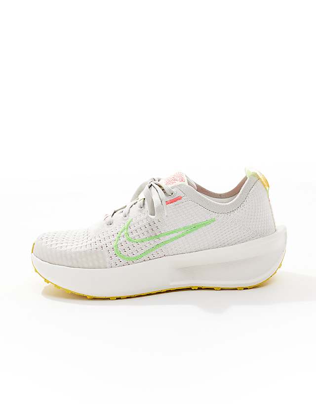 Asos Nike Running Interact Run Trainers In Grey And White
