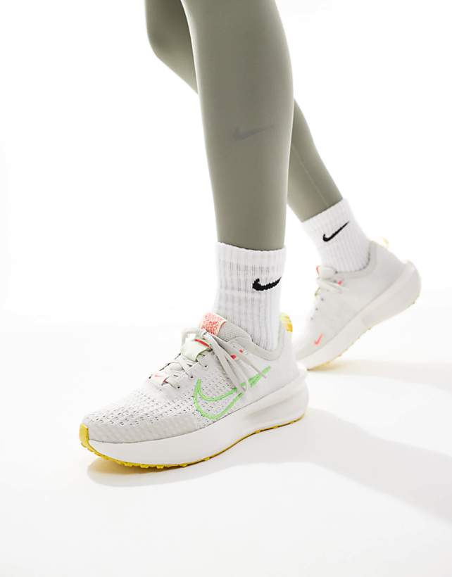 asos Nike Running Interact Run trainers in grey and white