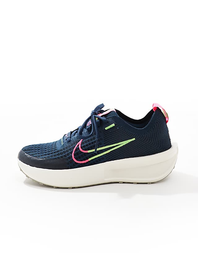 Asos Nike Running Interact Run Trainers In Navy And White