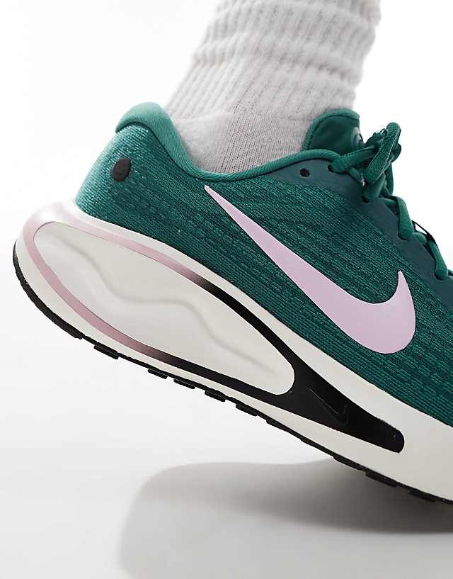 Asos Nike Running Journey Run Trainers In Green And Pink