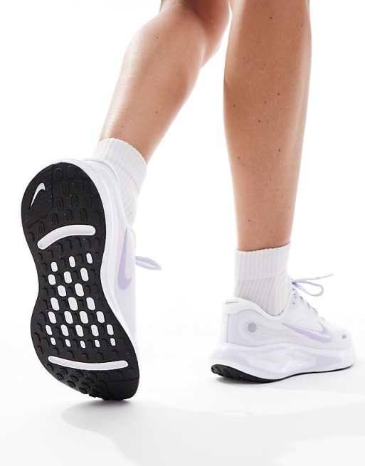 Asos Nike Running Journey Run Trainers In White And Lilac