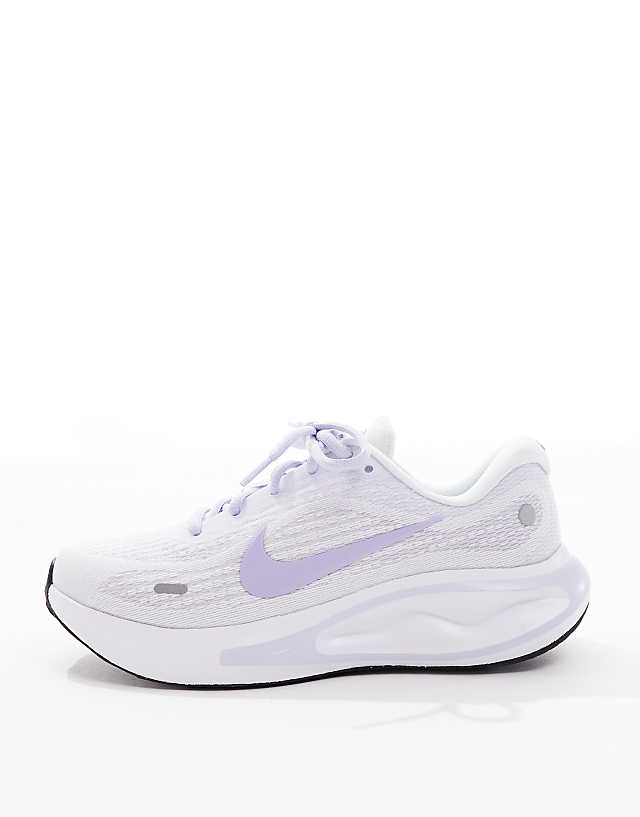 Asos Nike Running Journey Run Trainers In White And Lilac