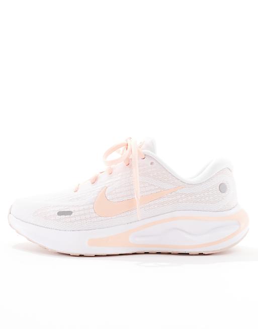 Asos Nike Running Journey Run Trainers In White And Orange