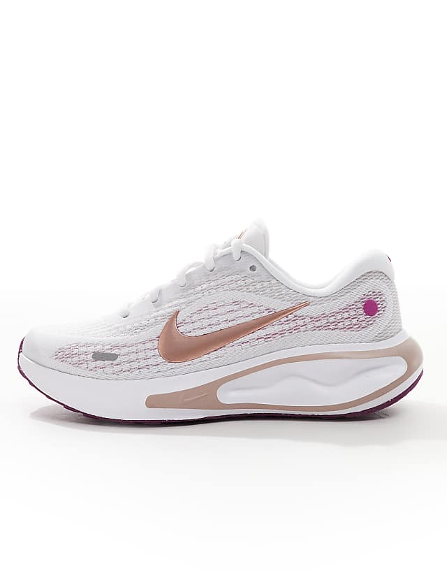Asos Nike Running Journey Run Trainers In White And Purple