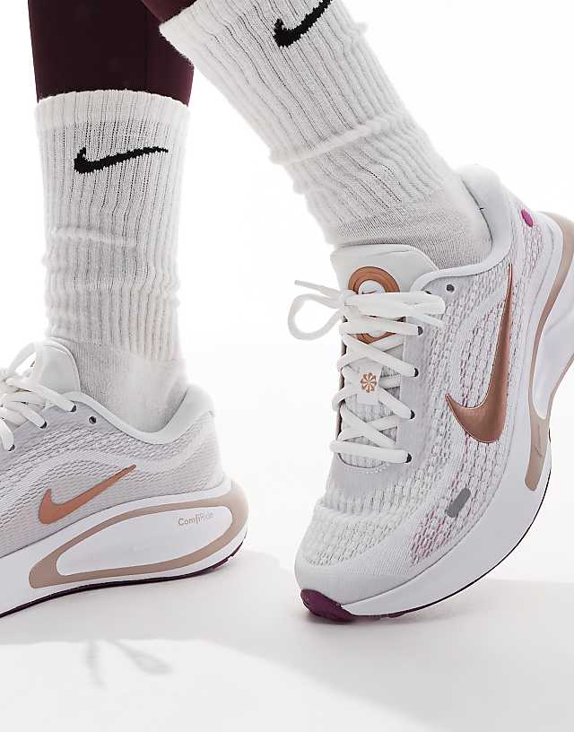 Asos Nike Running Journey Run Trainers In White And Purple