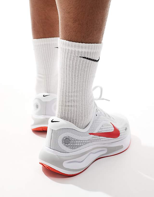 Asos Nike Running Journey Run Trainers In White And Red