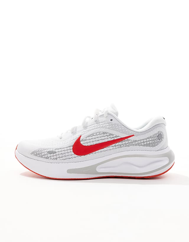 Asos Nike Running Journey Run Trainers In White And Red