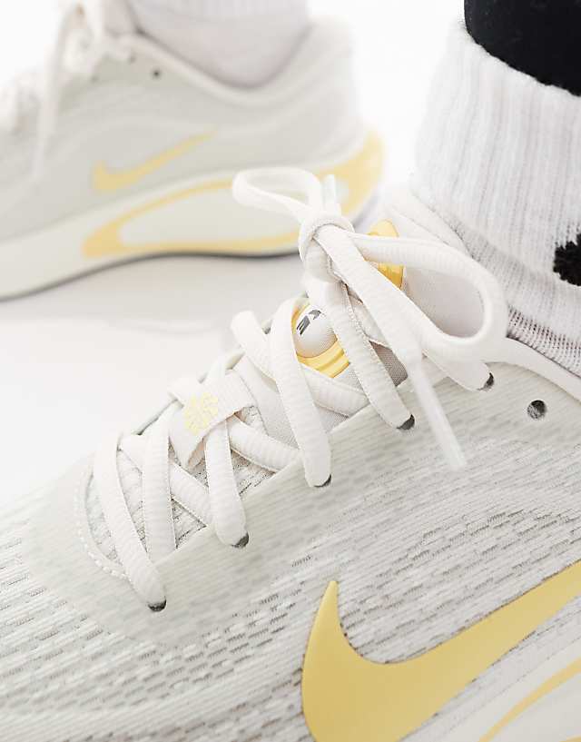 Asos Nike Running Journey Run Trainers In White And Yellow