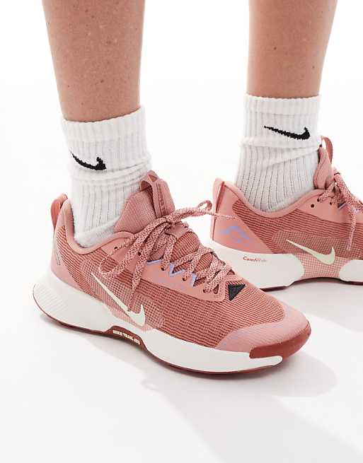 Asos Nike Running Juniper Trail 3 Trainers In Pink And White