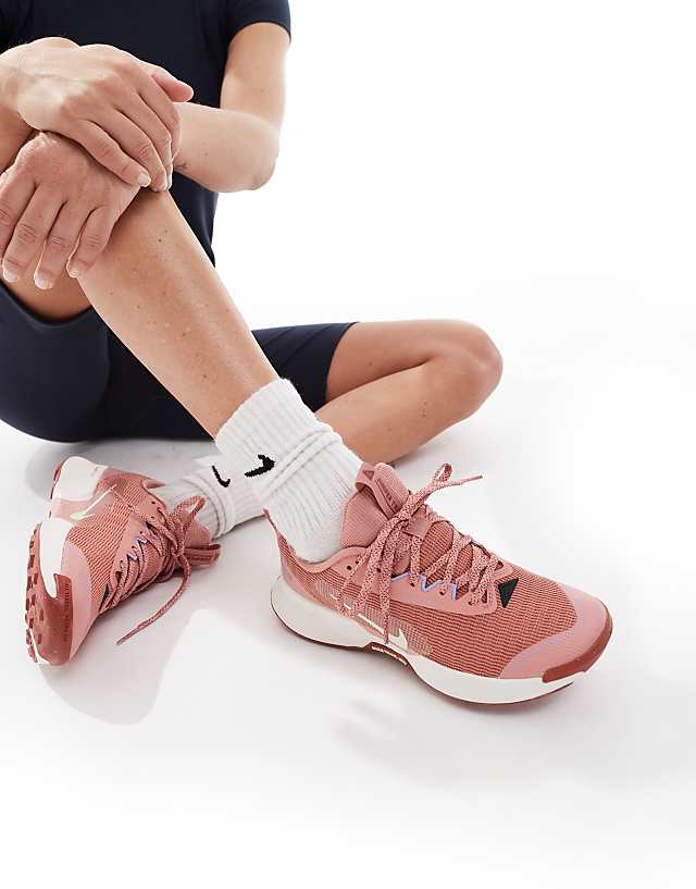 asos Nike Running Juniper Trail 3 trainers in pink and white