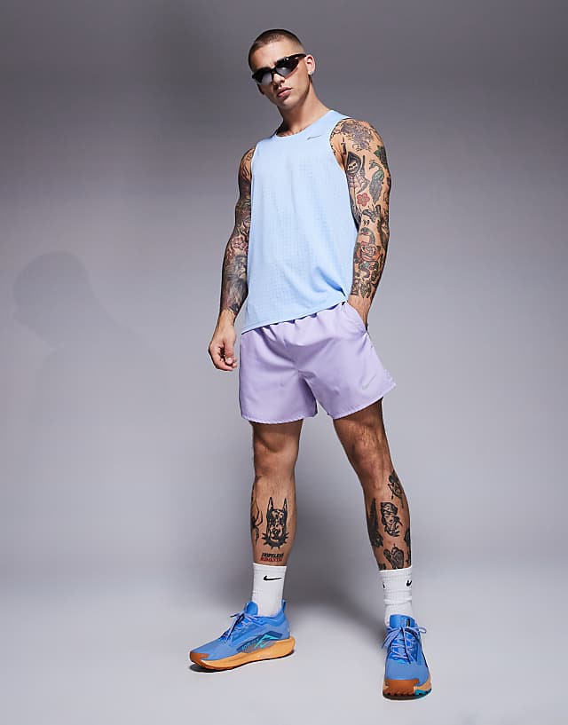 Asos Nike Running Miler Breathe Dri-FIT Vest In Blue