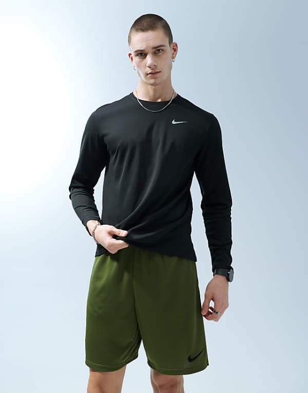 asos Nike Running Miler Dri-FIT longsleeve t-shirt in black
