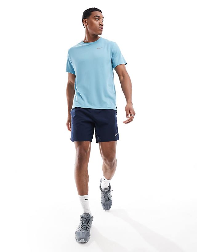 Asos Nike Running Miler Dri-FIT T-shirt In Light Blue