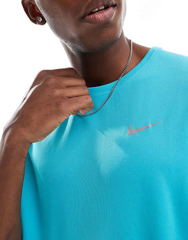 Asos Nike Running Miler Dri-FIT T-shirt In Turquoise