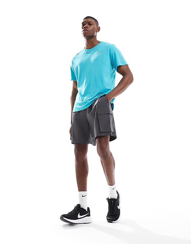 Asos Nike Running Miler Dri-FIT T-shirt In Turquoise