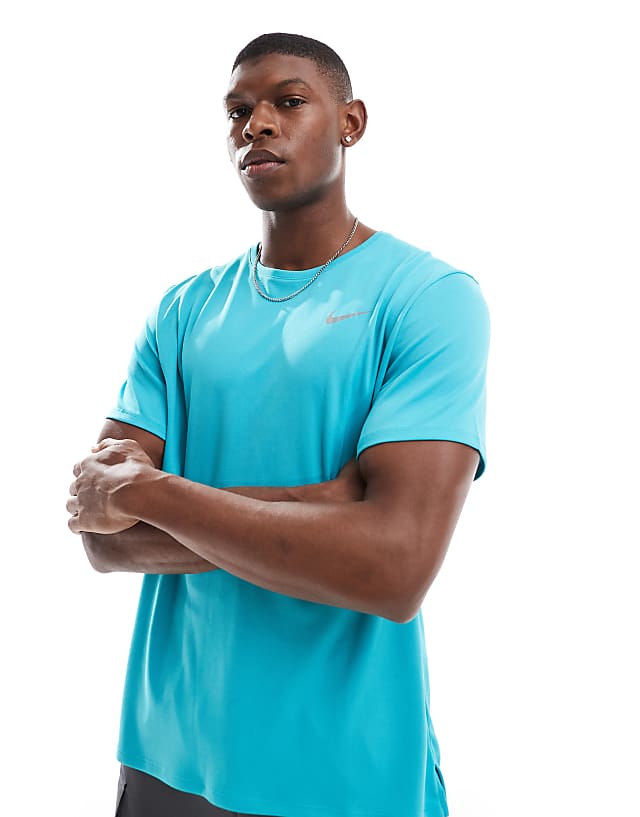 asos Nike Running Miler Dri-FIT t-shirt in turquoise