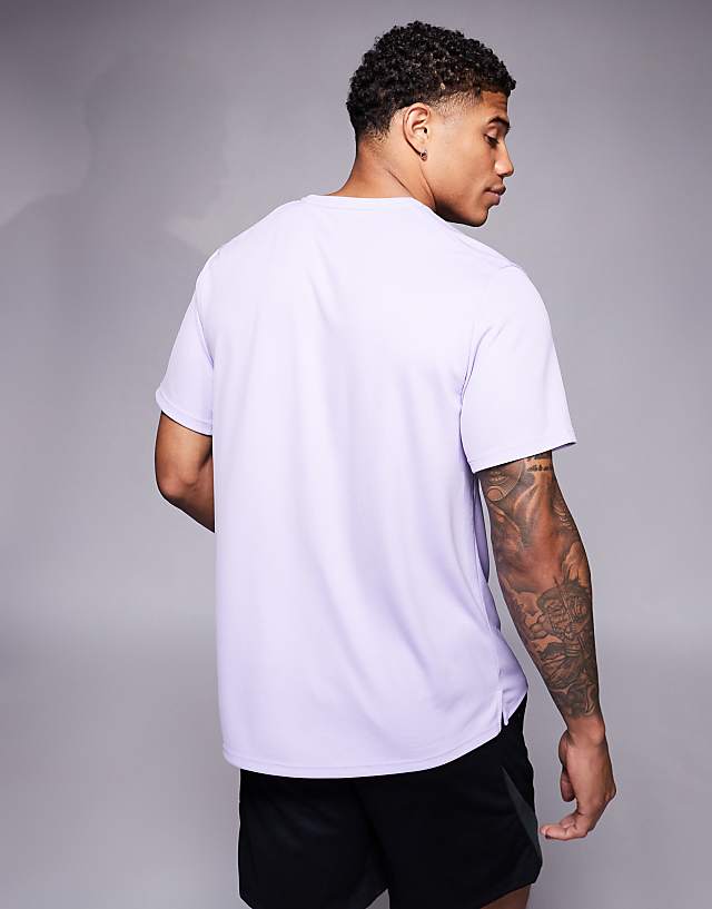 Asos Nike Running Miler Run Energy T-shirt In Lilac