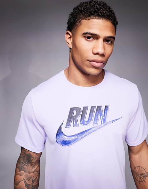 asos Nike Running Miler Run Energy t-shirt in lilac