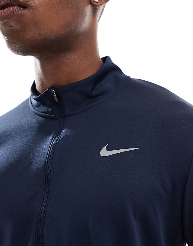 Asos Nike Running Pacer Dri-FIT 1/4 Zip Top In Navy