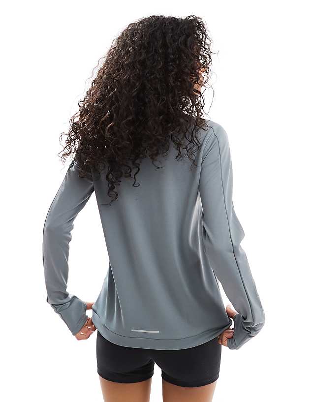 Asos Nike Running Pacer Dri-FIT Half Zip Long Sleeve Top In Grey