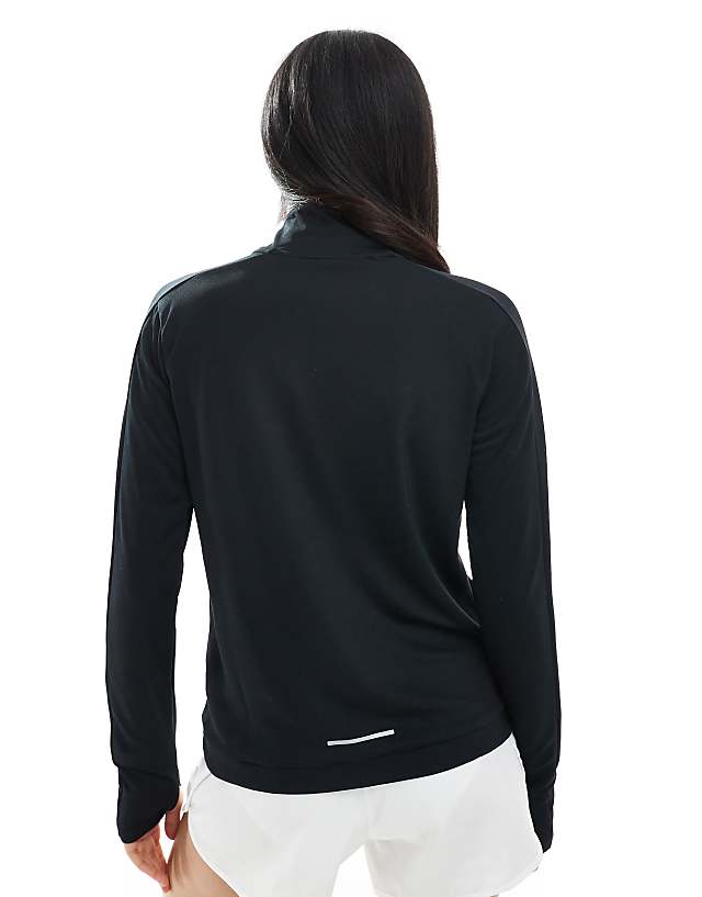 Asos Nike Running Pacer Dri-FIT Half Zip Long Sleeve Top In Black