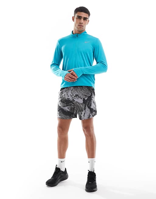 Asos Nike Running Pacer Dri-FIT Half Zip Longsleeve Top In Turquoise