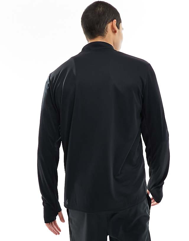 Asos Nike Running Pacer Dri-FIT Half Zip Longsleeve Top In Black
