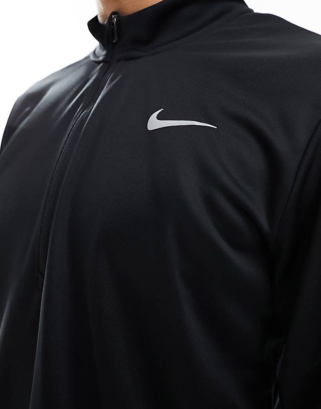 Asos Nike Running Pacer Dri-FIT Half Zip Longsleeve Top In Black
