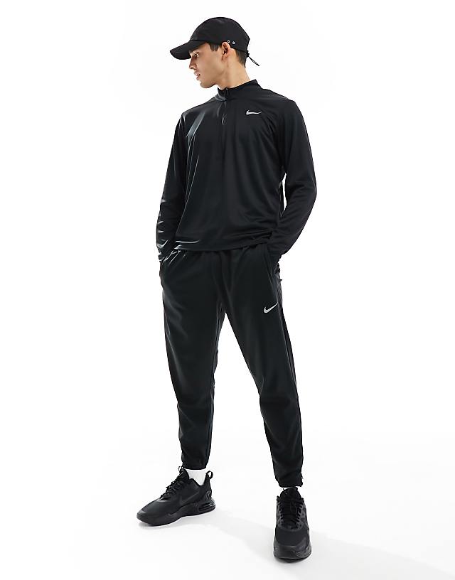 Asos Nike Running Pacer Dri-FIT Half Zip Longsleeve Top In Black