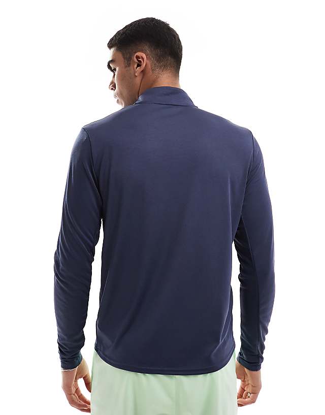 Asos Nike Running Pacer Dri-FIT Half Zip Longsleeve Top In Navy