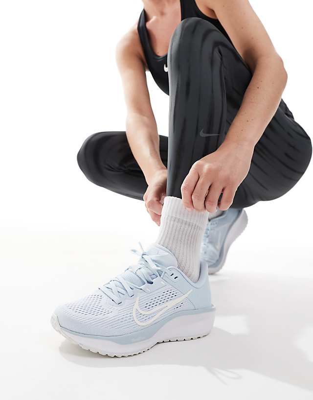 asos Nike Running Quest 6 trainers in blue and white