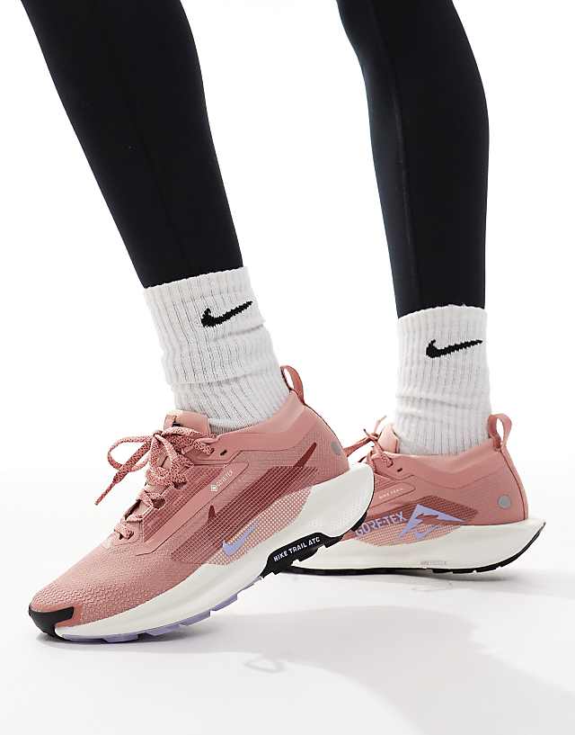 asos Nike Running React X Pegasus Trail 5 Gore-TEX trainers in pink and white