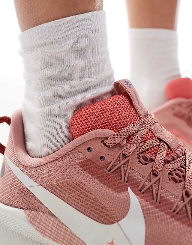 Asos Nike Running React X Pegasus Trail 5 Trainers In Pink And White