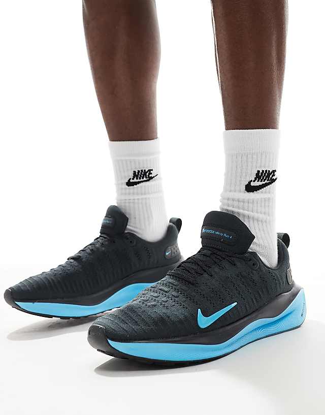 asos Nike Running ReactX Infinity Run 4 trainers in black and blue
