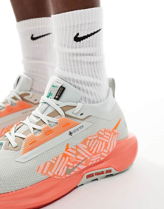 Asos Nike Running ReactX Pegasus Trail 5 GORE-TEX Trainers In Grey And Orange